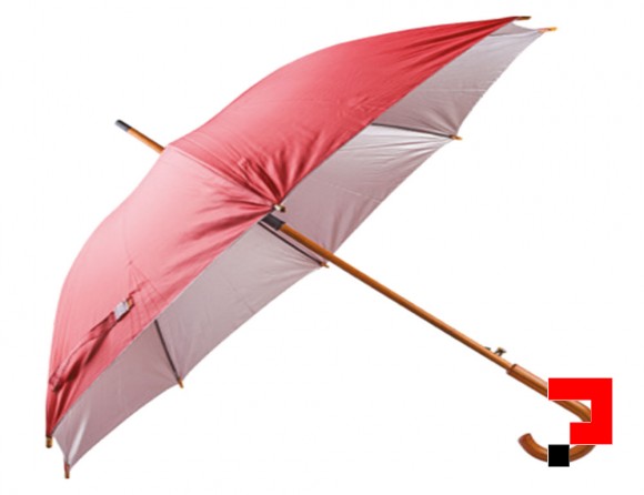 Mangostan Kırmızı Ahşap Saplı şemsiye