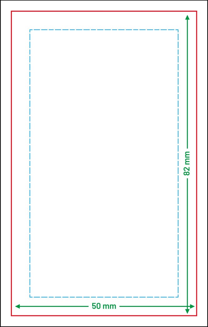 Standart Kartvizit Dikey Tasarim 8.2x5 cm